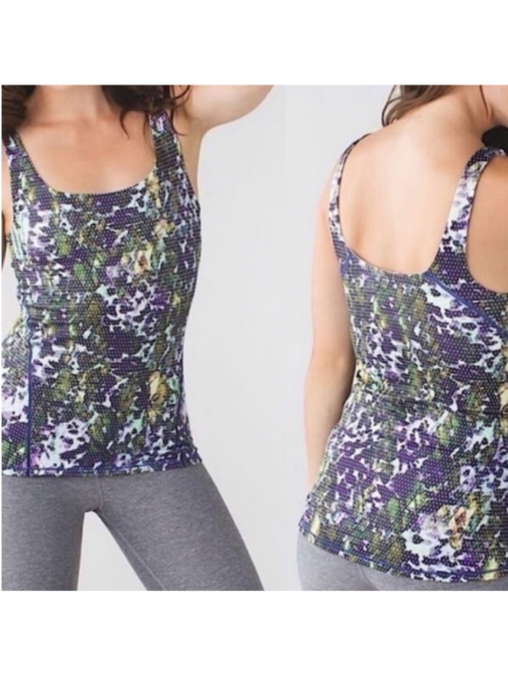 lululemon athletica Purple Multi-Print Scoop Tank Size 8